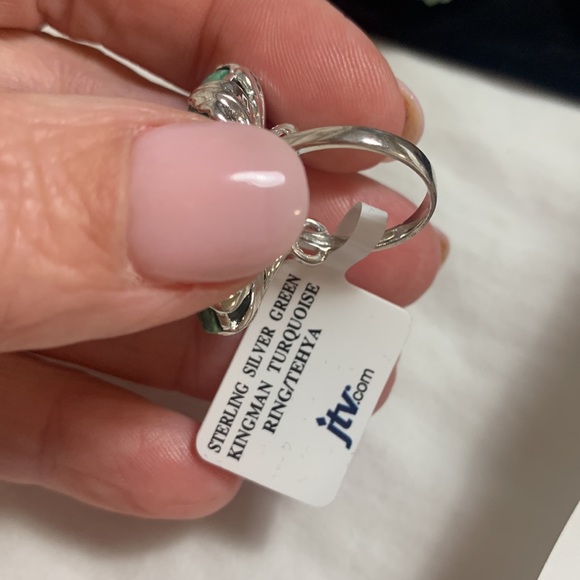 NWT JTV Pear Shaped Green Kingman Turquoise Ring - Picture 6 of 6